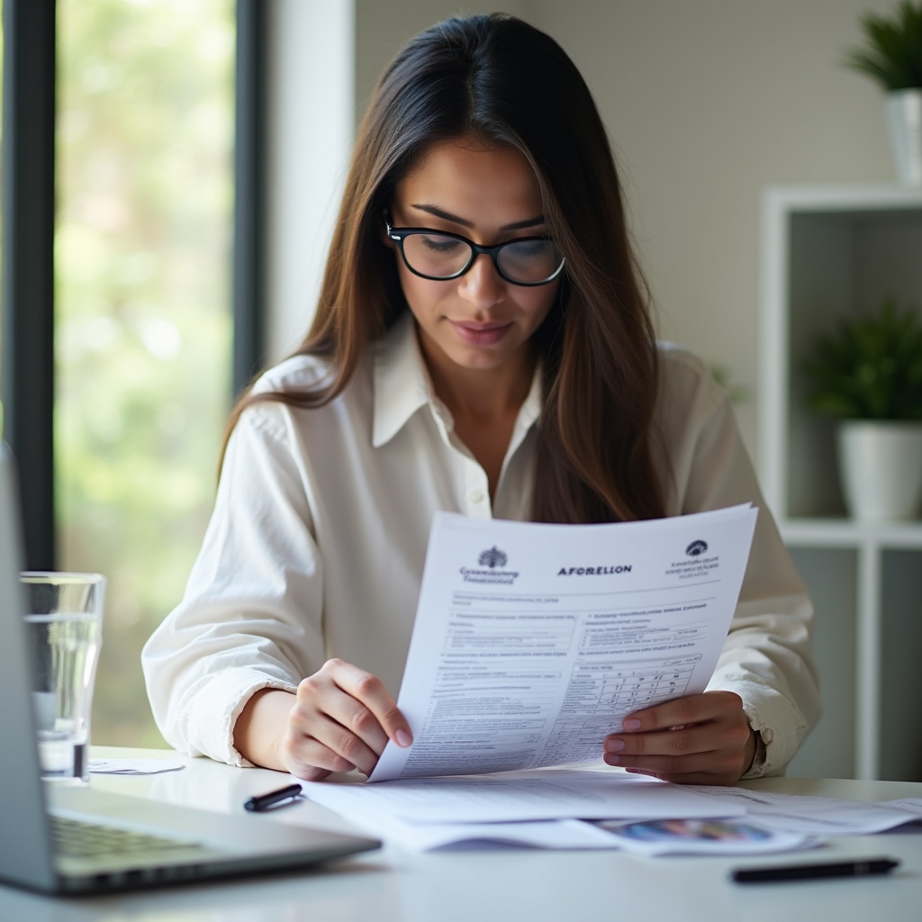 Person reading informational document about AFORE retirement accounts at a clean desk